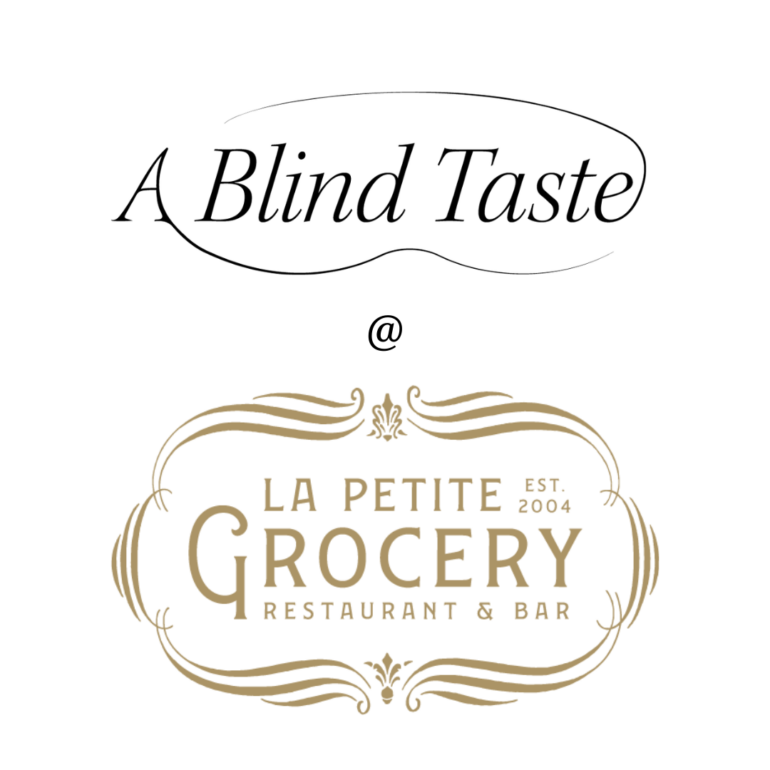 a blind taste logo on top of Le petite grocery logo