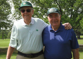 Pat Browne and late WRBH Board Member Dalton Truax share a laugh on the golf course at this year’s WRBH Pat Browne Radio for the Blind Golf Tournament.